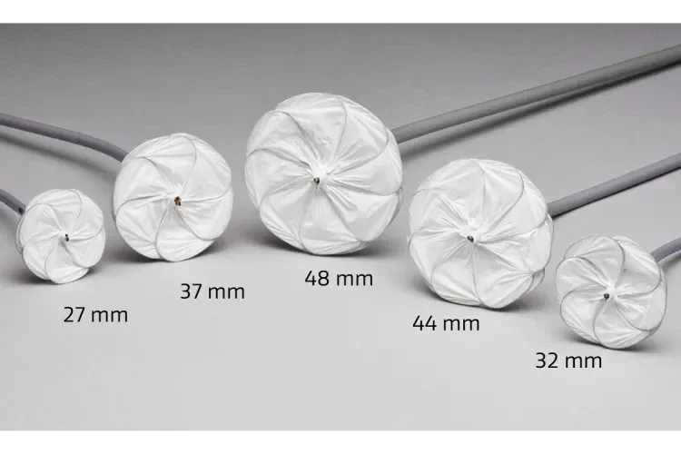 Fives sizes of GORE CARDIOFORM ASD Occluder