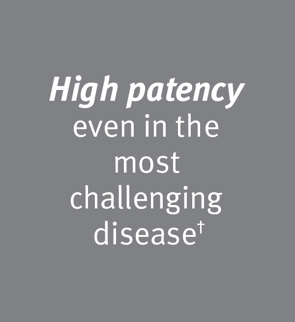 high patency even in the most challenging disease