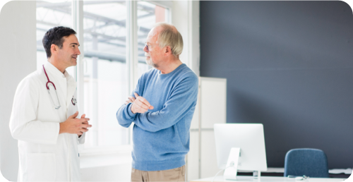 Doctor and patient talking