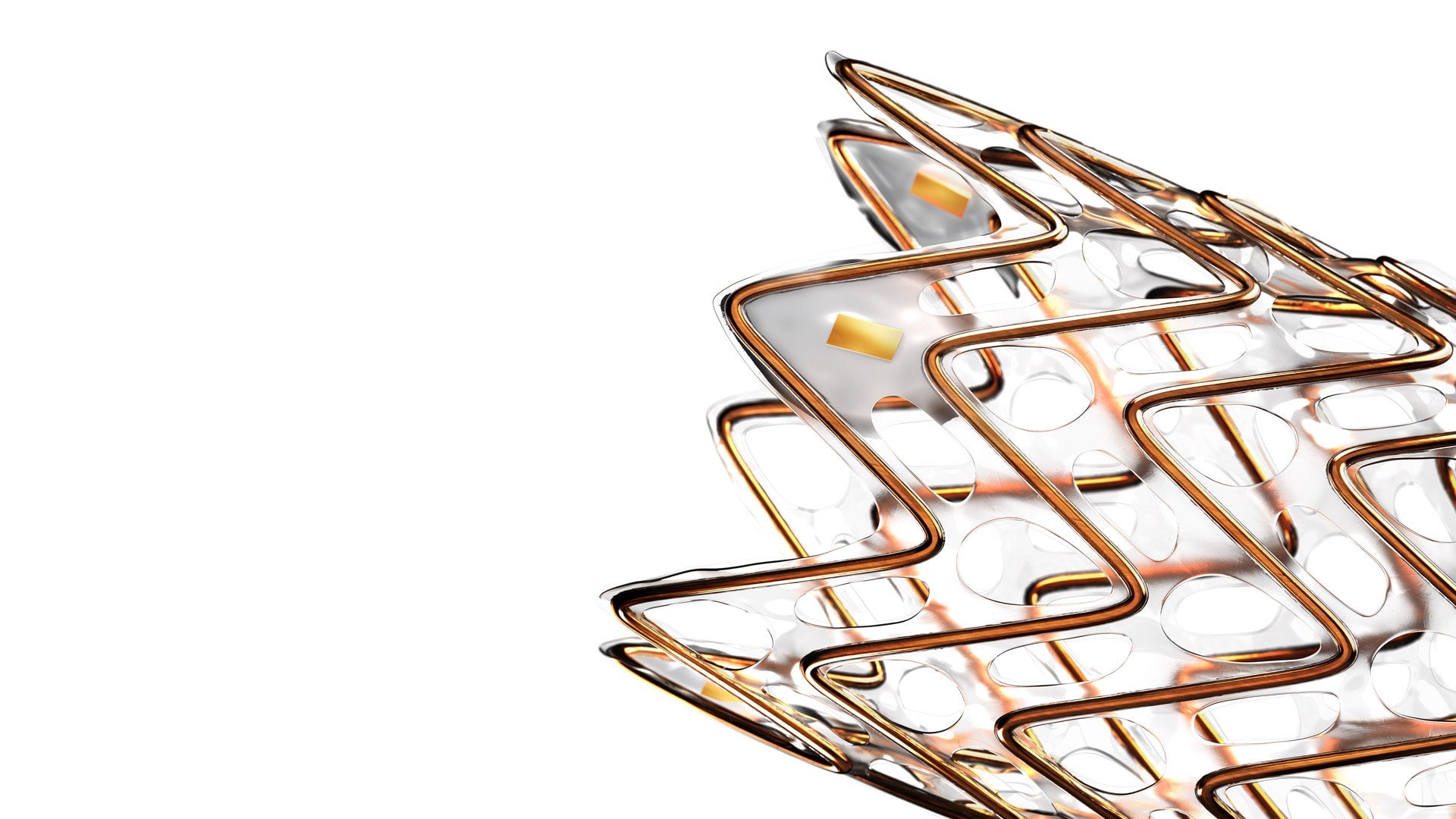 A close up of the end of a GORE® VIABAHN® FORTEGRA Venous Stent