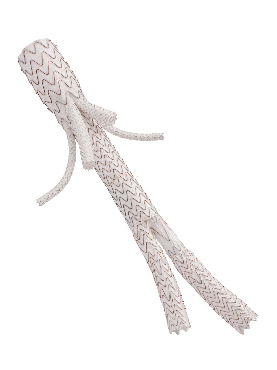 Branched endovascular stent graft with multiple side branches designed to maintain blood flow to major arteries during thoracoabdominal aneurysm repair.