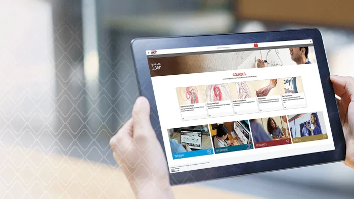 close up of Gore Learn360 website on a tablet