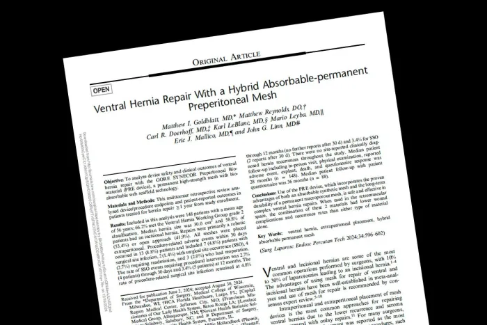 Clinical experience with GORE SYNECOR Preperitoneal Biomaterial 