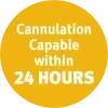 cannulation capable within 24 hours