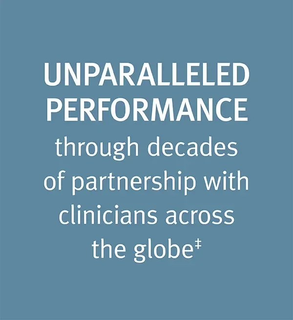 unparalleled performance through decades of partnership with clinicians across the globe