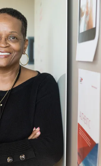 african american woman smiling at camera