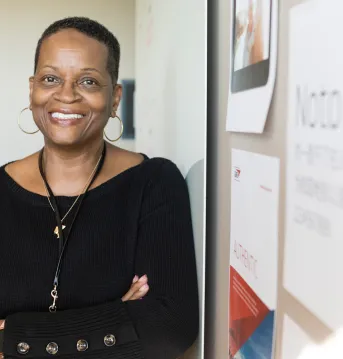 african american woman smiling at camera
