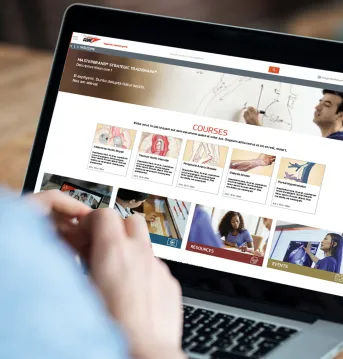 looking over the shoulder of someone using the Gore Learn360 website