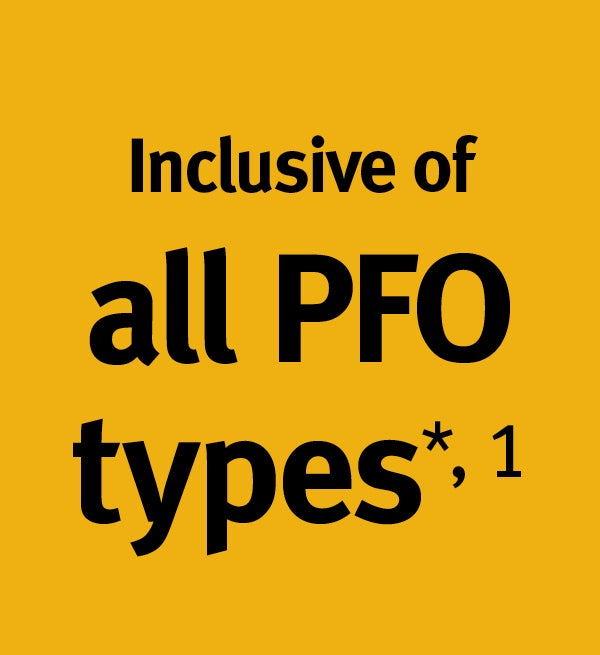 Inclusive of all PFO types *,1